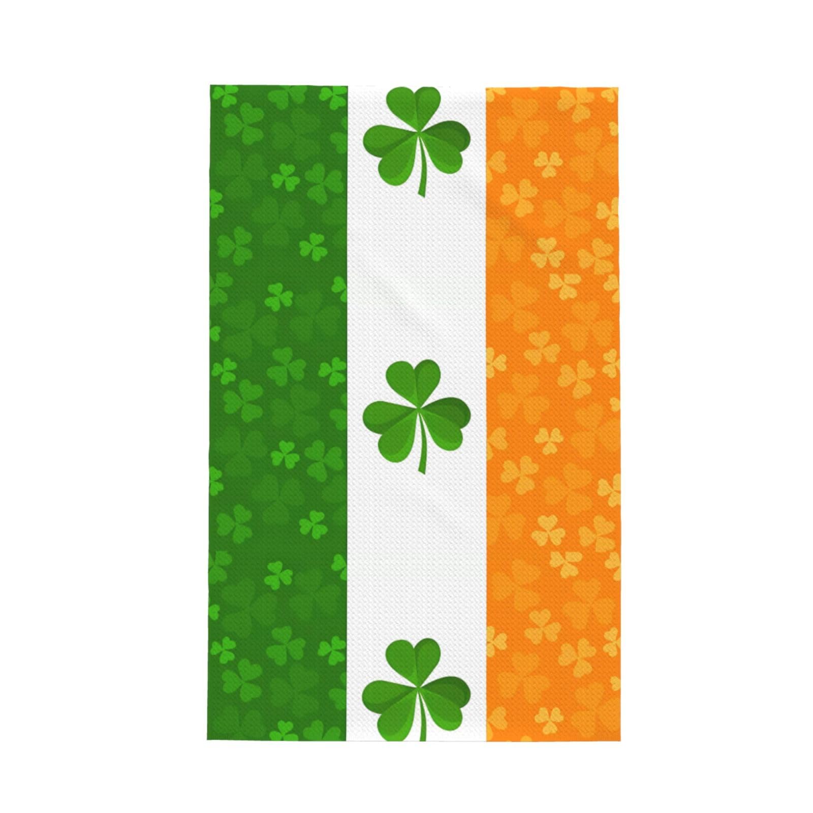 SXZVVBN irish flag Super Absorbent Microfibre Waffle Towels Fast Drying Dish Cloths Home Cafe Barista