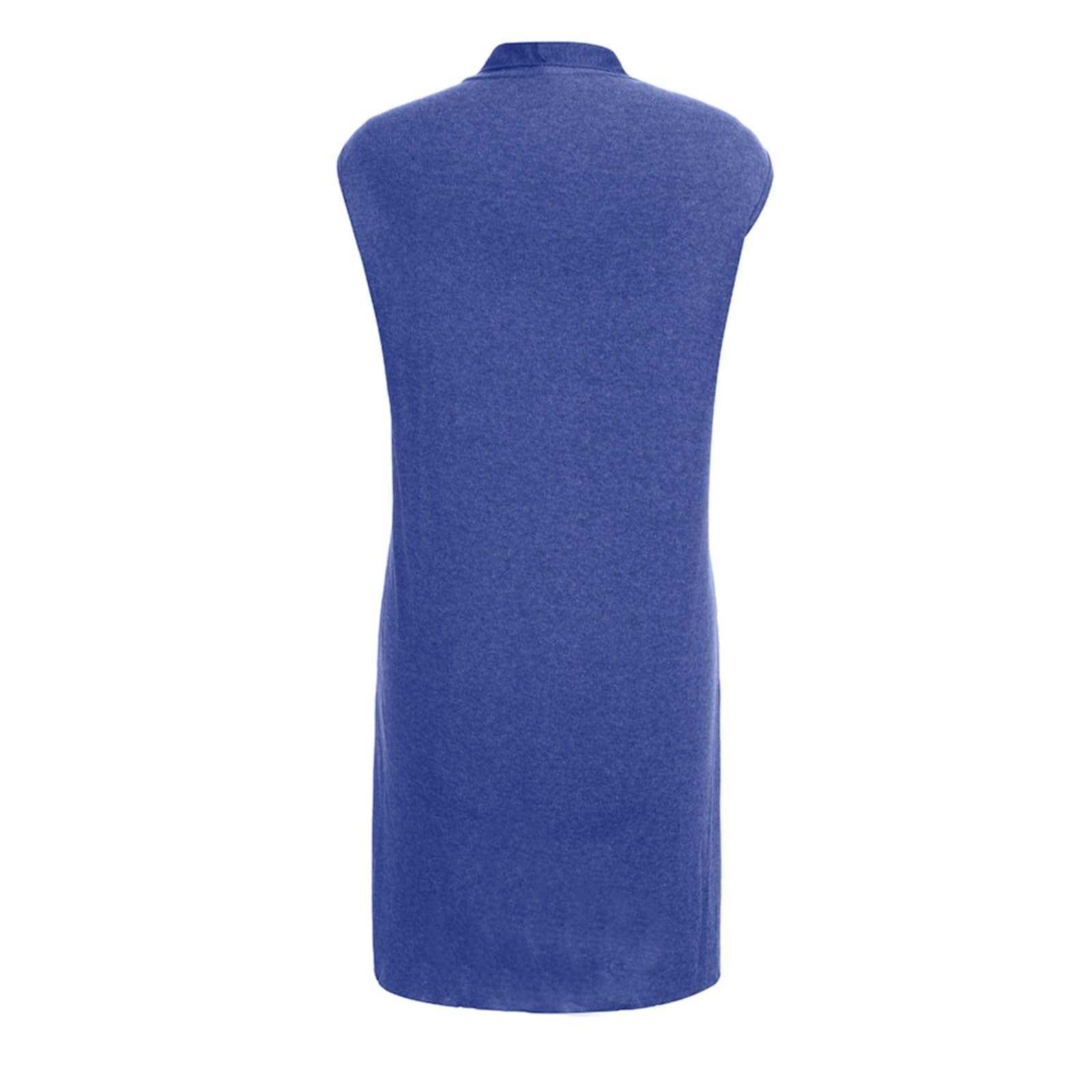 Chaqueta de punto para mujer de un solo color con frente abierto, chaleco de punto largo elástico, chaleco informal sin mangas, elegante, fino, sin mangas, abrigo de punto, cárdigan de punto monocolor