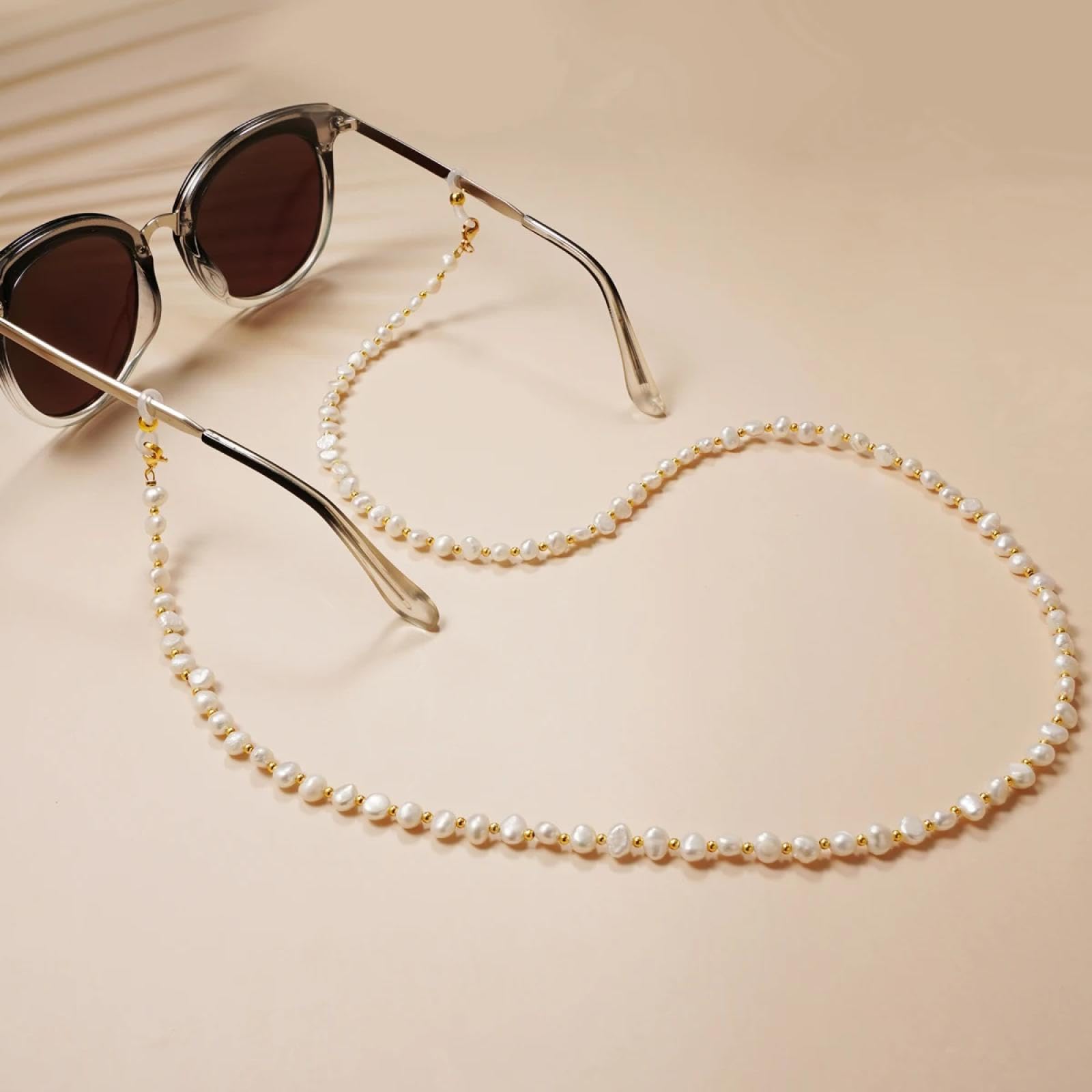 Brillenkette Damen Perlenbrille Kette Halskette Anhänger Lesebrille Metall Sonnenbrille Kette Lanyard Accessoires Damen