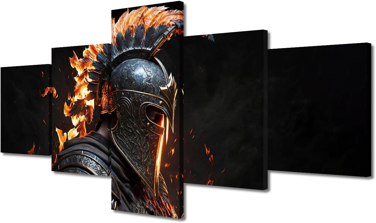 TUMOVO Bathroom Artwork for Wall Roman Warrior Armor Canvas Prints Wall Art Canvas Frame Wall Decor Bathroom Decor Wall Art Canvas Art Room Decor Modern Decor Canvas Arts & Crafts, 50"x24"