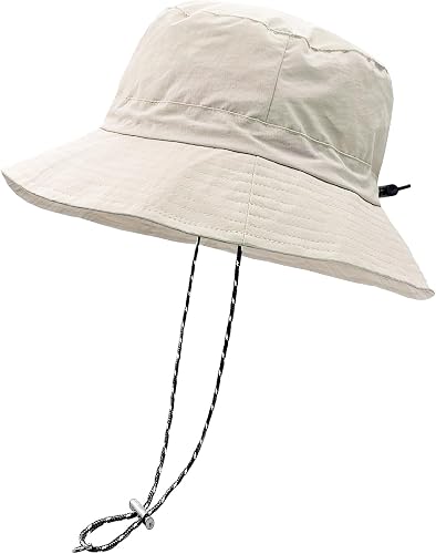 woogwin Sombrero impermeable para lluvia con correa para la barbilla, de secado 