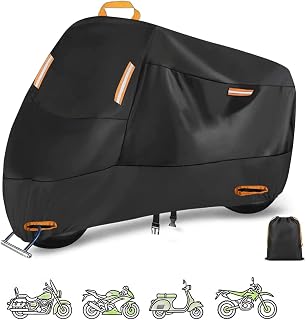 Motorcycle Cover for Honda Gold Wing GL1800 Tour DCT 2018-2024 | Waterproof Outdoor Heavy Duty All Season Weather Guard Reflective Safety Strips & Lock Hole Windproof Buckles & Elastic Hem