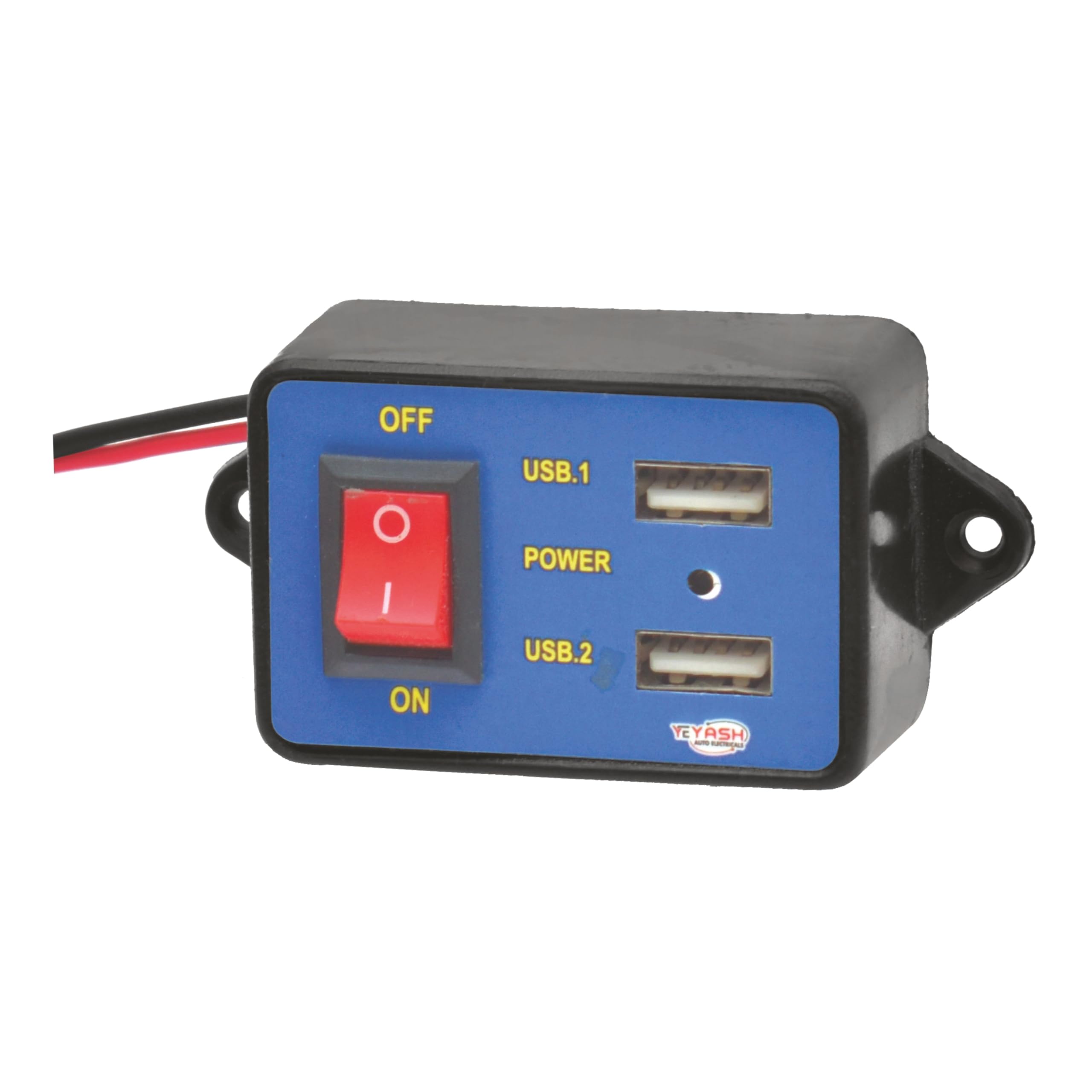 12/24V Mini USB Fast Charger for Car and Bike, Dual USB Port Mobile Charging Adapter with Power Switch-image-3
