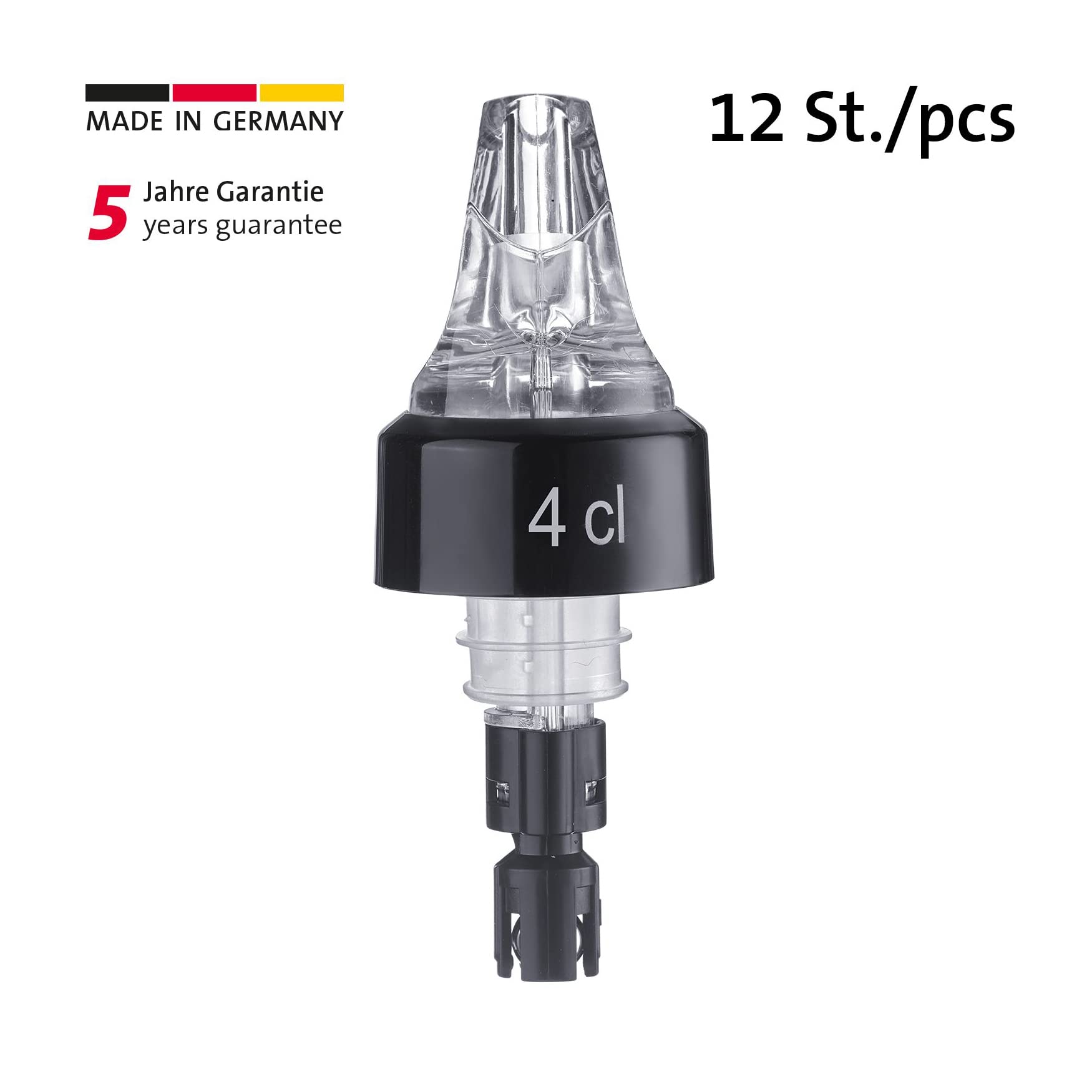 Westmark 12 Doseurs/Becs Verseurs, Portionneurs, Dosage par Bec Verseur : 4 cl, Plastique, Auto-Pour, Transparent, 994022E2