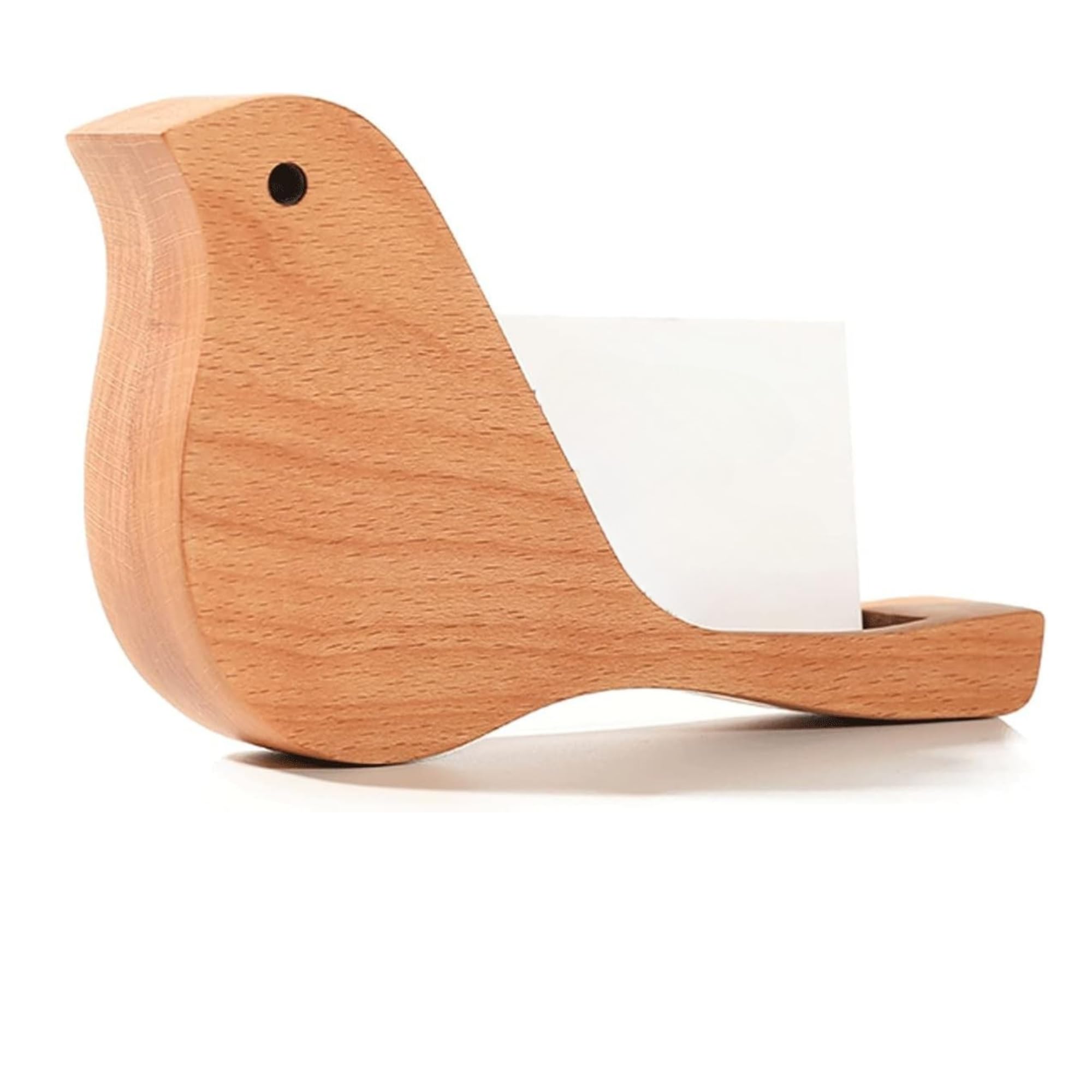 Wooden Bird Business Card Holder, Solid Beech Wood Desk Organiser for Office Reception, Café & Restaurant - Image 4