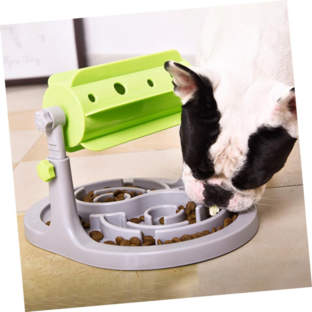 SHINEOFI Dispensador Giratorio de Alimentos para Mascotas Plástico Duradero Dispositivo de Alimentación Lenta con Fuga Controlada Juguete Interactivo Verde para Perros y Conejos