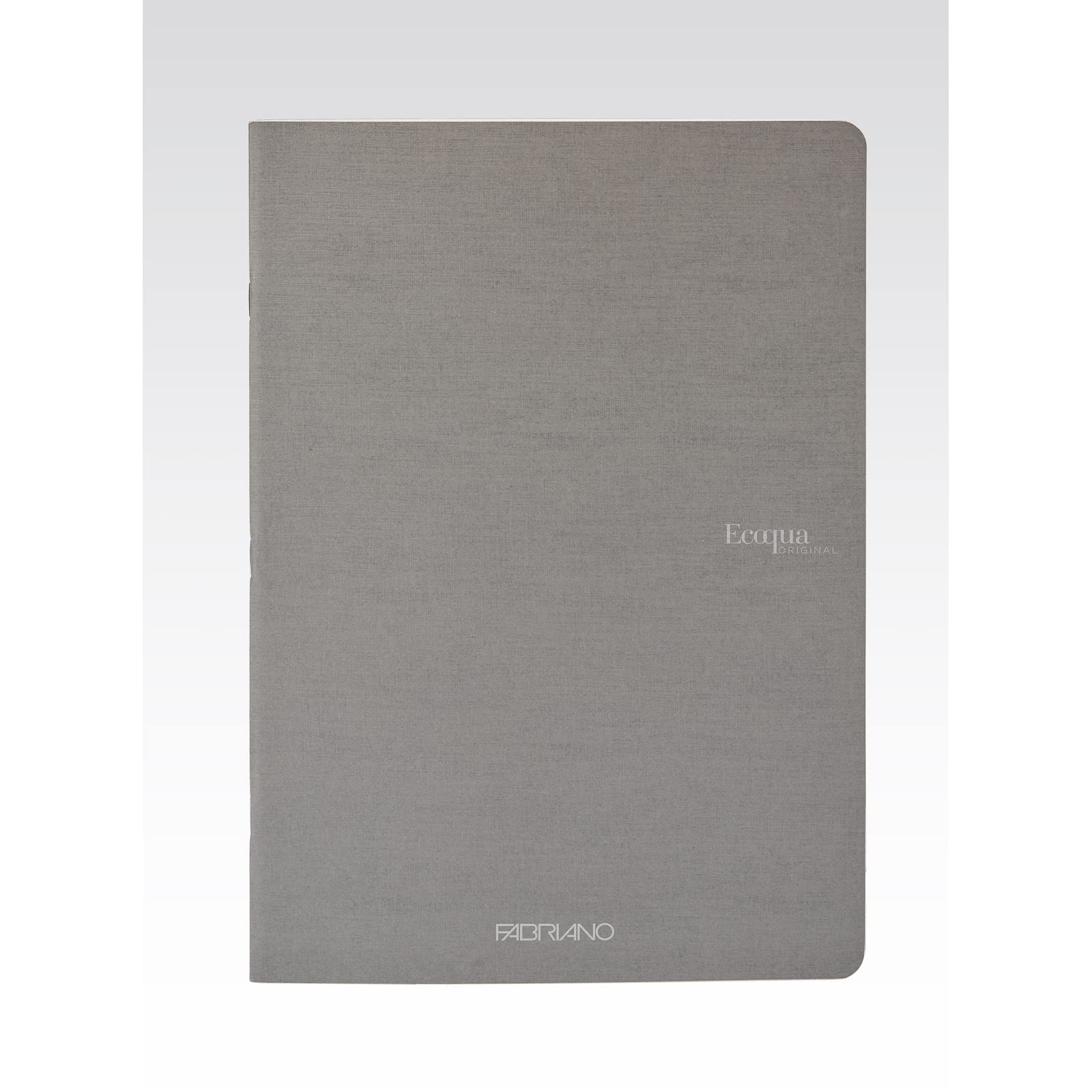 Fabriano Ecoqua Original Staple-Bound Notebook, 5.8" x 8.3", A5, Lined, 40 Sheets, Grey