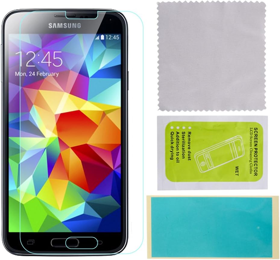 EasyAcc Samsung Galaxy S5 Tempered Glass Screen Protector Invisible Shield Film Guard Cover for Samsung Galaxy S5 i9600 (Anti-Sharp Scratch, Crystal Clear, HD, Bubble Free, High 9H Hardness)