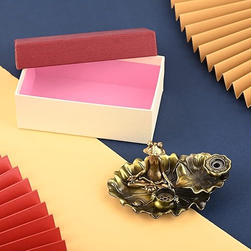 Miniatura 6 de Soporte de incienso de rana: soporte para quemador de incienso en cascada | Quemador de incienso de reflujo, soporte para palo de incienso con 7