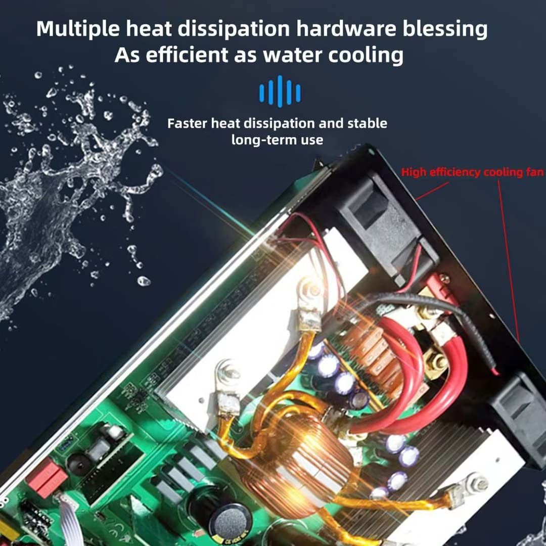 8000W Max Power Inverter DC 12v/24V/48V/60V a AC 220v Car Power Inverter 2 Universal Socket + Smart Color Screen Pure Sine Wave Power Inverter (6000W, 60V-220V)