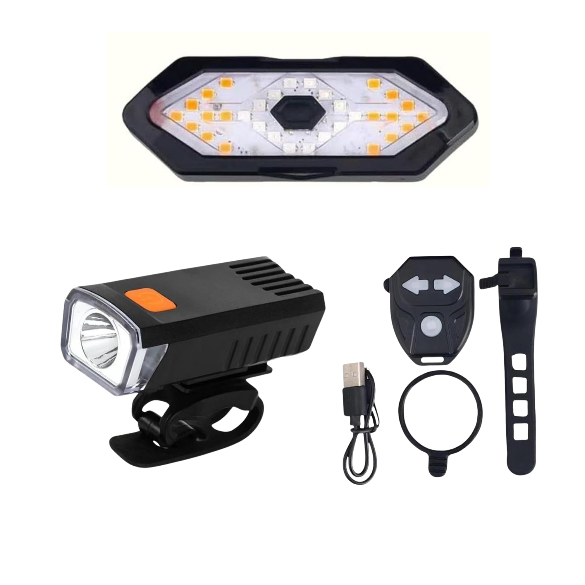 Indicator Back Light and Front Light Combo for Bicycle - USB Charge, Waterproof-image-37