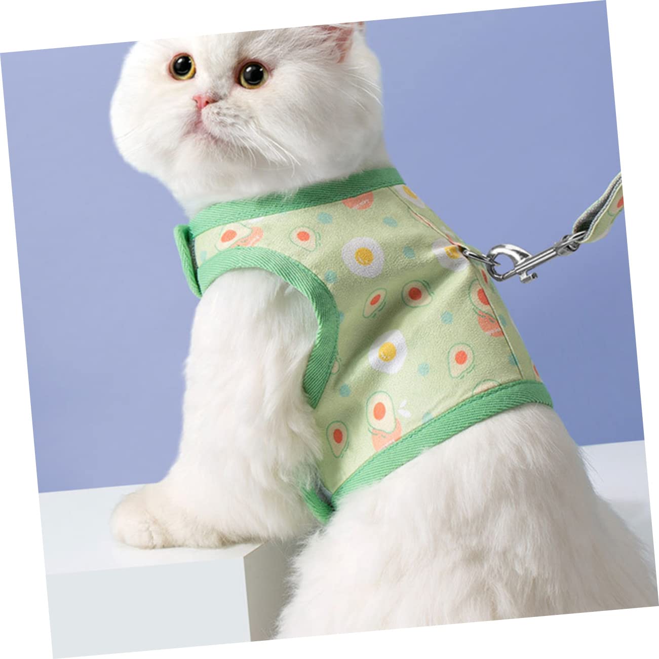 Happyyami 3juegos Arnés De Malla con Estampado De Aguacate para Gatos Ligero y Resistente para Paseos y Entrenamiento