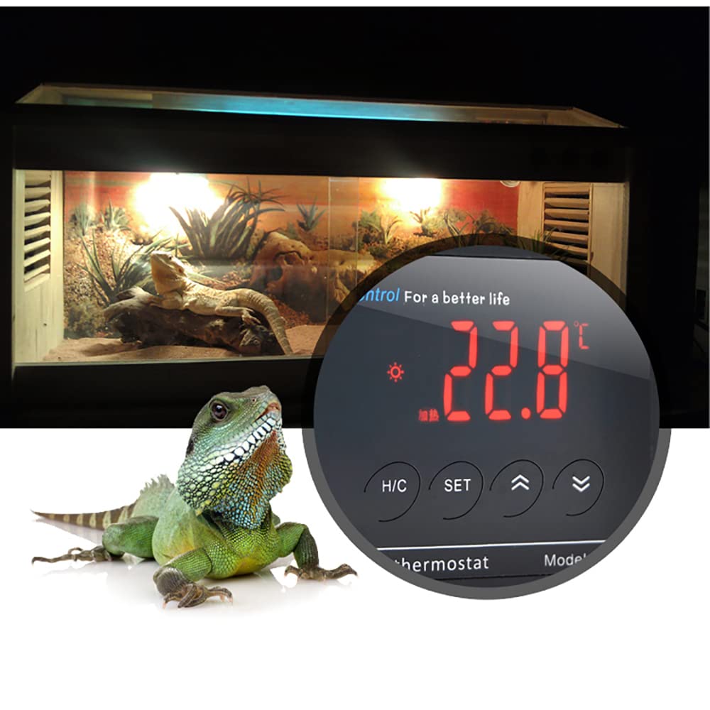 AC-112 Riscaldatore per Acquario, Termostato di Uscita AC 100-240V Regolatore di Temperatura Digitale Termostato per Acquario con Sensore Impermeabile