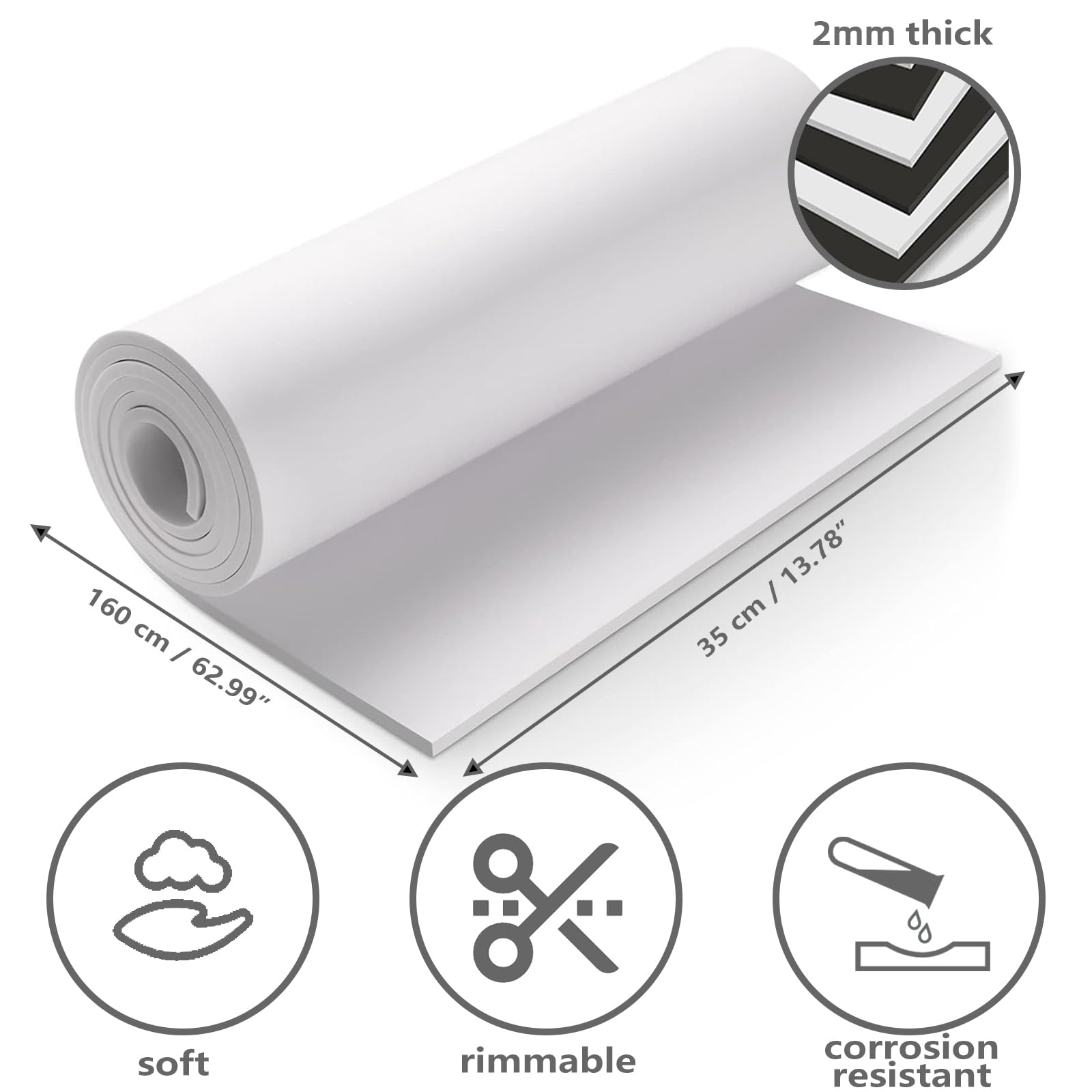 Rotolo di Schiuma EVA 35cm x 160cm Spessore 2mm per Costumi Cosplay Artigianato Fai-da-te