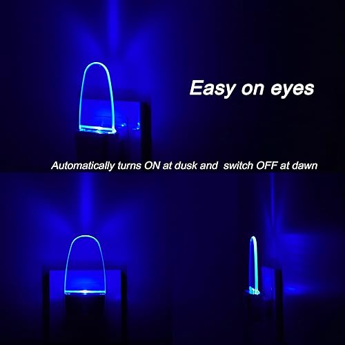 Miniatura 4 de Paquete de 4 lámparas de luz nocturna con sensor del atardecer al amanecer enchufe luz nocturna LED azul