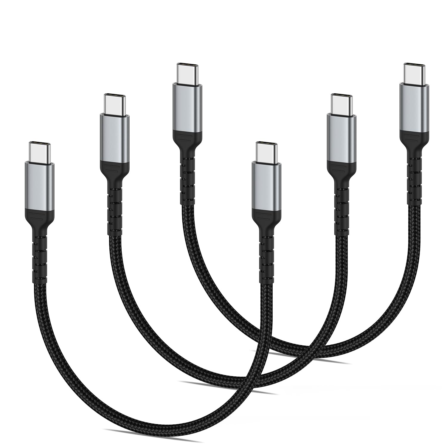 USB C auf USBC Kabel Kurz [30cm, 3Pack], 60W USB-C Ladekabel Power Delivery Typ C Schnellladekabel compatibel für iPhone 17/16/ 15 Pro Max, Samsung GalaxyS26 S25 S24 S23 S22, iPad Pro/Air, Pixel