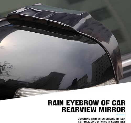 Miniatura 3 de 2 cejas para espejo retrovisor de automóvil con apertura de guía de aire, protector de espejo lateral de PVC impermeable, cubierta de humo para