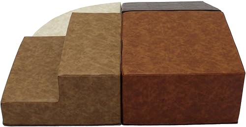 Miniatura 10 de FDP - Escalador de esquina rústico occidental para niños pequeños, piel sintética envejecida, estructura de juego activo para interiores para niños