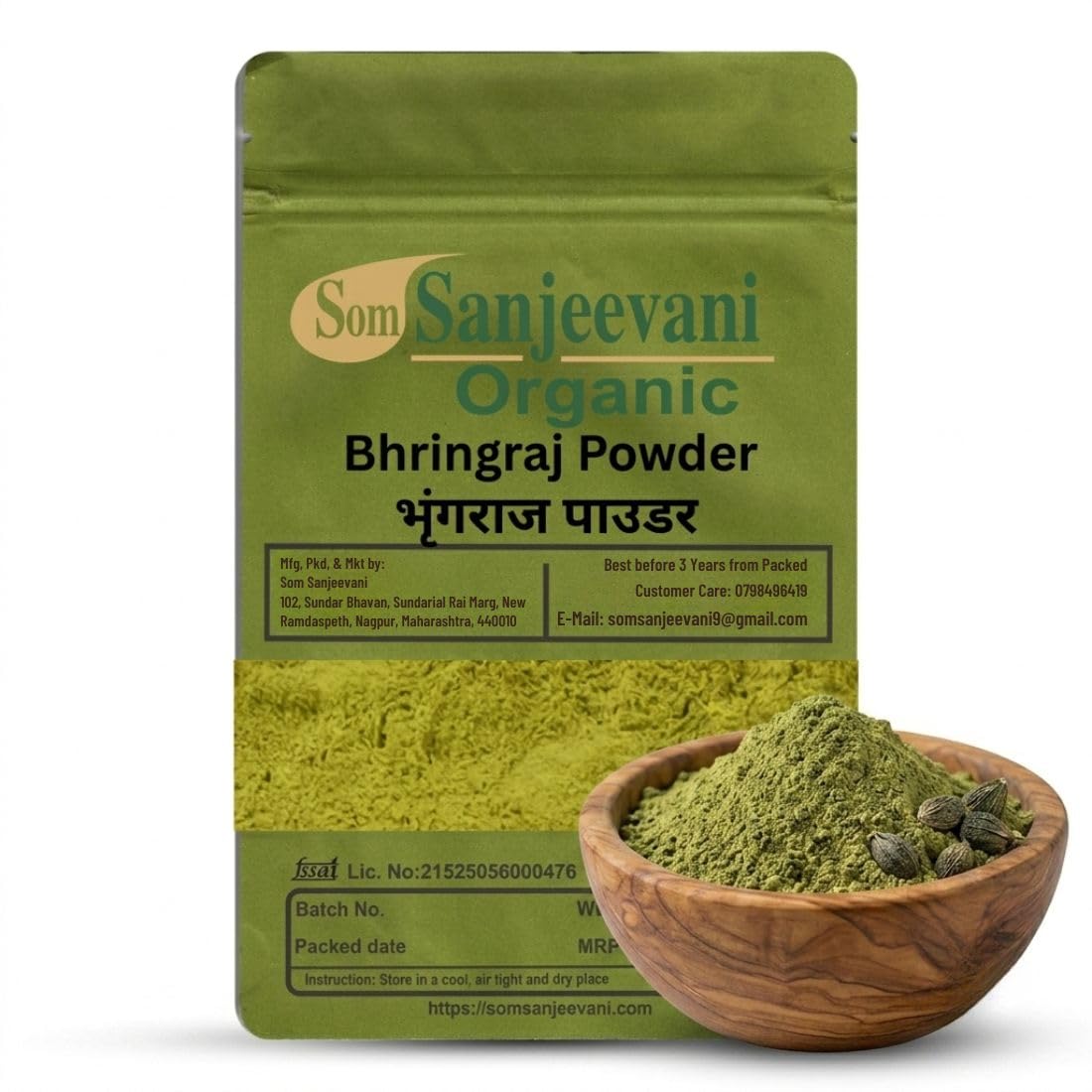 SOM SANJEEVANI ORGANIC Bhringraj Powder 50G(False Daisy)|for Hair Growth Hair Fall Control & Scalp Nourishment|With 50g Multani Mitti Powder-image-16