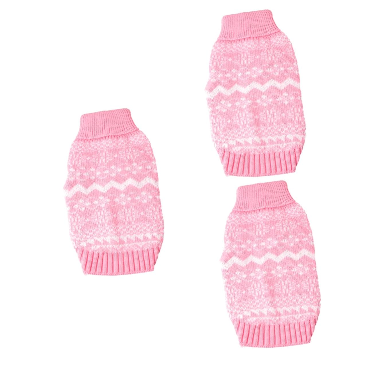 Kisangel 3stücke Winter Pullover Für Hunde Hochwertiger Gestrickter Weihnachts-Sweater Mit Hohem Kragen Für Feste Und Gemütliche Wintertage XXL
