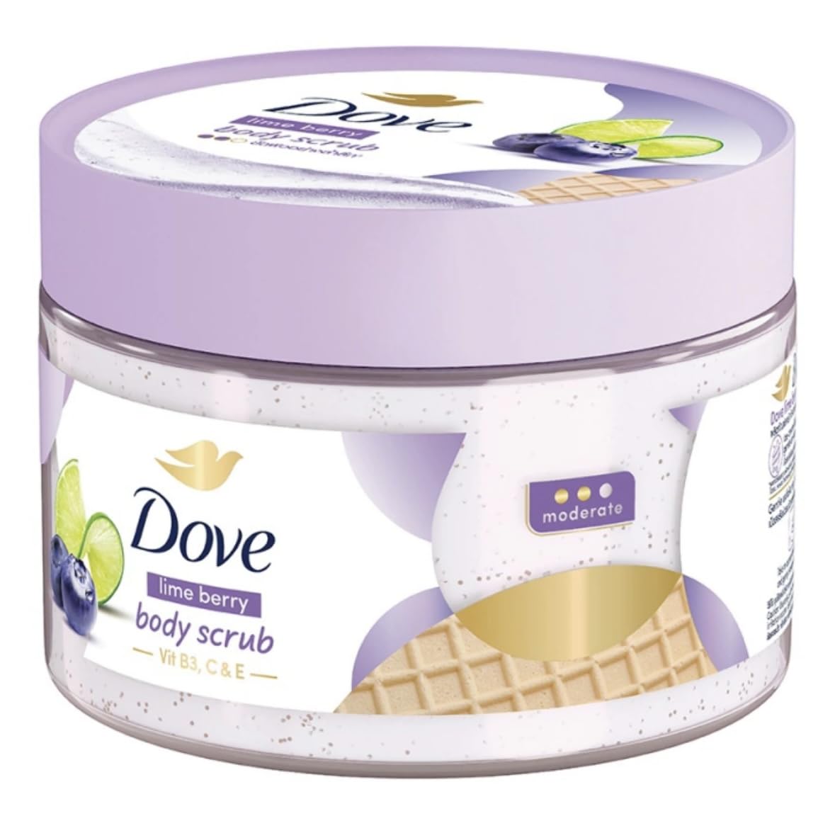 Dove Lime Berry Body Scrub, Triple Vitamin Formula with Gentle Exfoliating Beads 280g, Green, Berry - Image 3