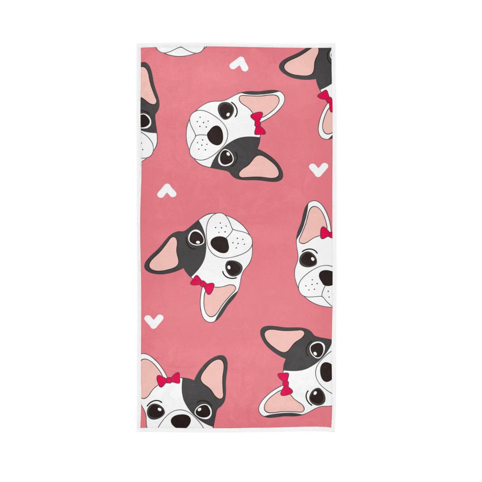 LSRCPD Hand Towels Cute Puppy Dog Pattern Decor Fingertip Soft Face Towel Absorbent Bathroom Kitchen Towels