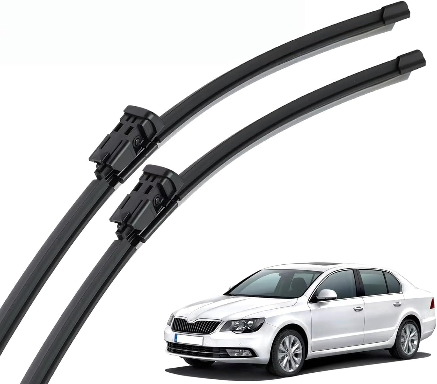 liufangfc Front Windscreen Beam Wipers for Skoda Superb B6 2008-2015 24''+18'', Set of 2 Replacement Blades with Pre-assembled Adapter, Only for Right-Hand Drive (UK)