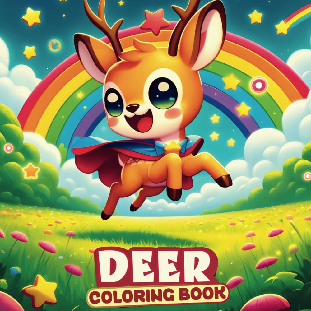 Deer coloring book: 50 Amazing Deer Facts for Kids, Educational Activities, Creative Challenges, and Fascinating Animal Coloring Book for Kids