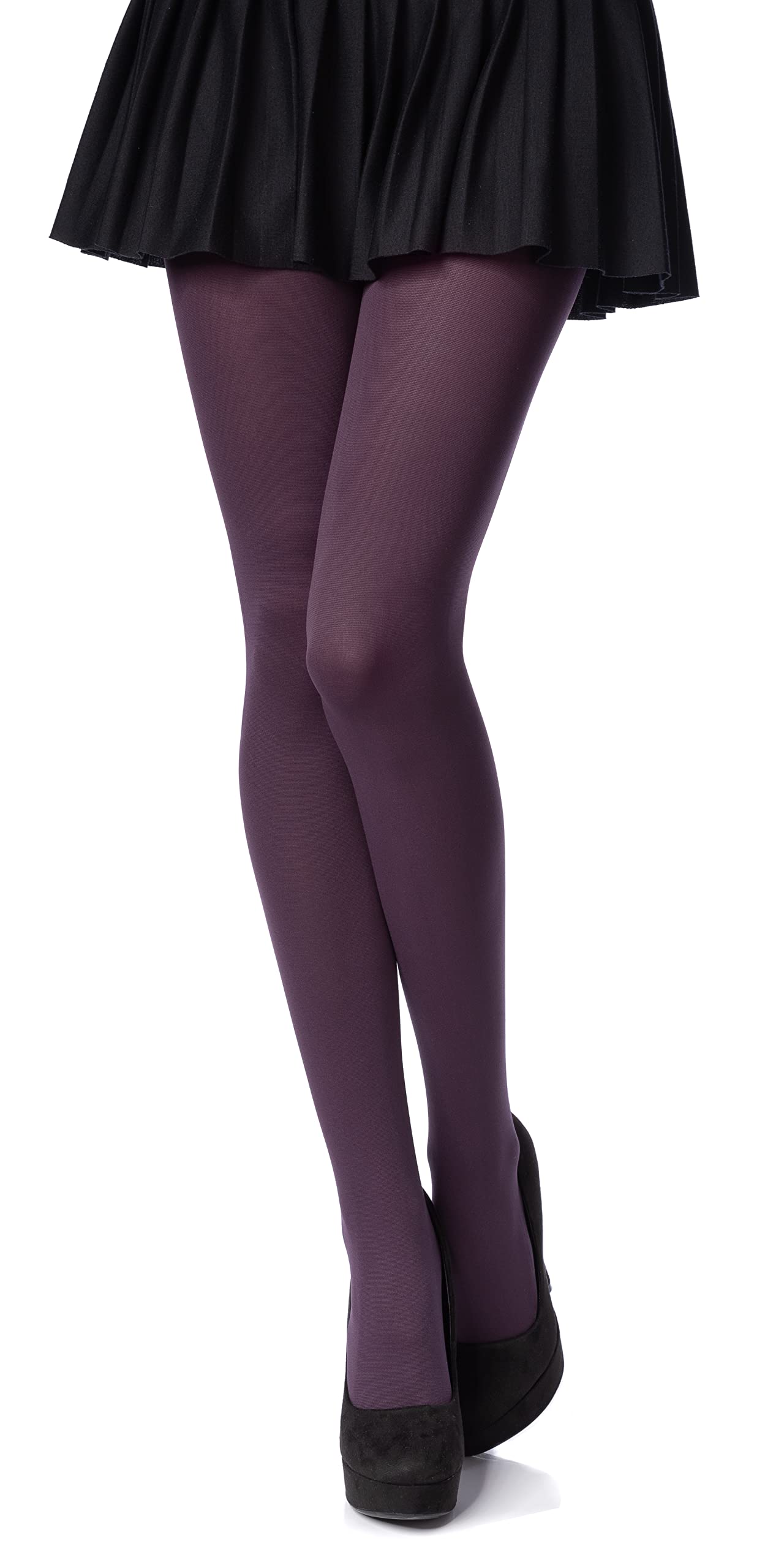 Romartex Opaque 100 Denier Tights, 23 Colours, Sizes S-XL, S, plum