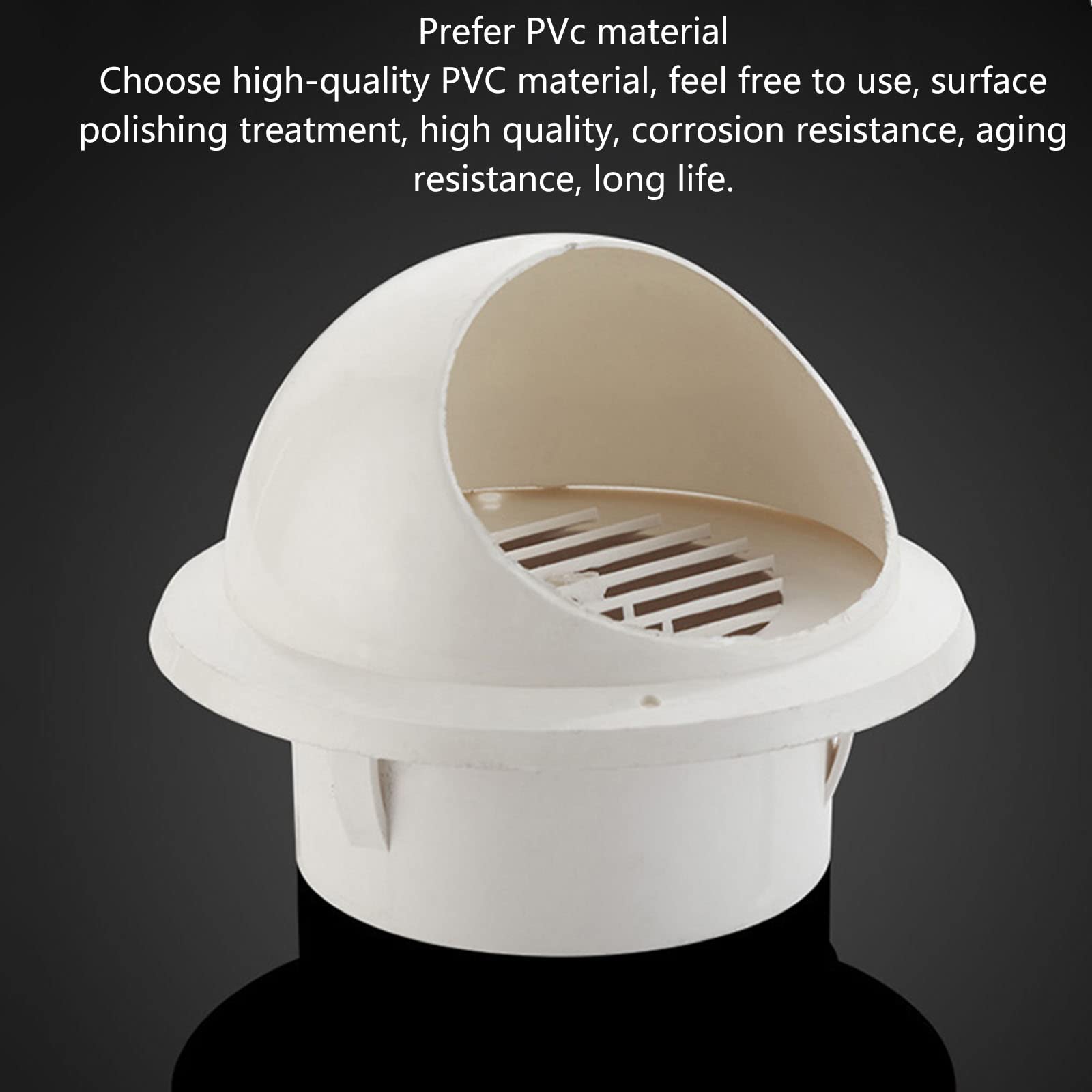 MFFIRE Circular Sombrero Extractor Cubiertas De Rejilla De Ventilación PVC para Rejilla De Ventilación Tapa De Chimenea,110mm