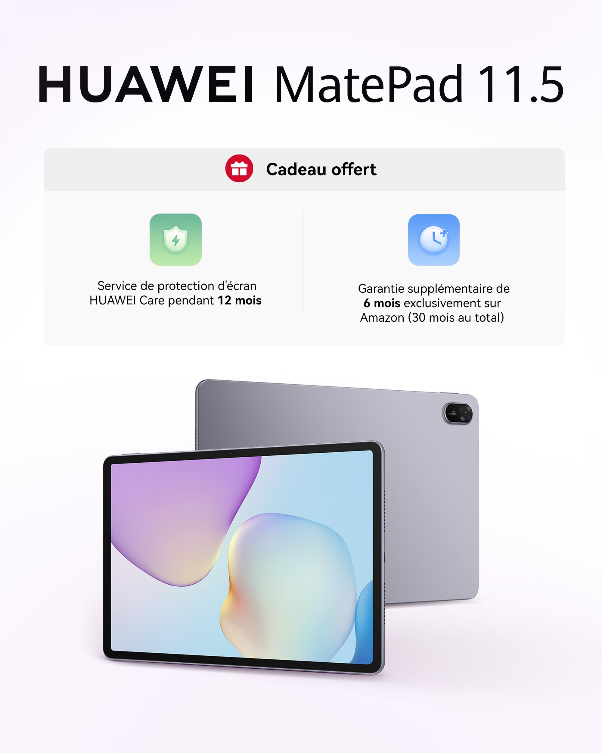 HUAWEI MatePad 11.5 2025, Tablette 11,5 Pouces 2,5k 120 Hz Écran, 8+128GB | Batterie de 10 100 mAh, 40W Supercharge, WiFi 6, Bluetooth 5.2, Garantie supplémentaire de 6 Mois exclusivement sur Amazon