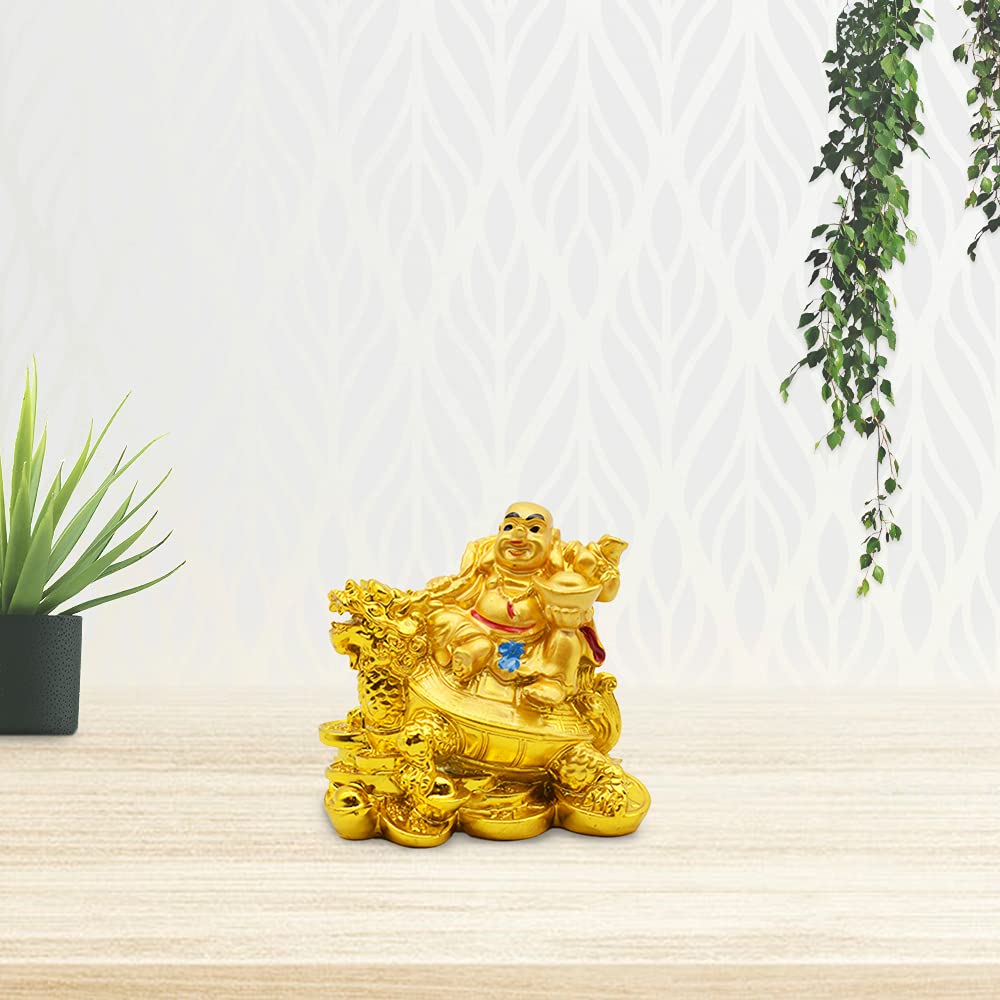 Puja N PujariVastu Feng Shui Laughing Buddha Idol Decorative Showpiece for Money, Wealth and Good Luck