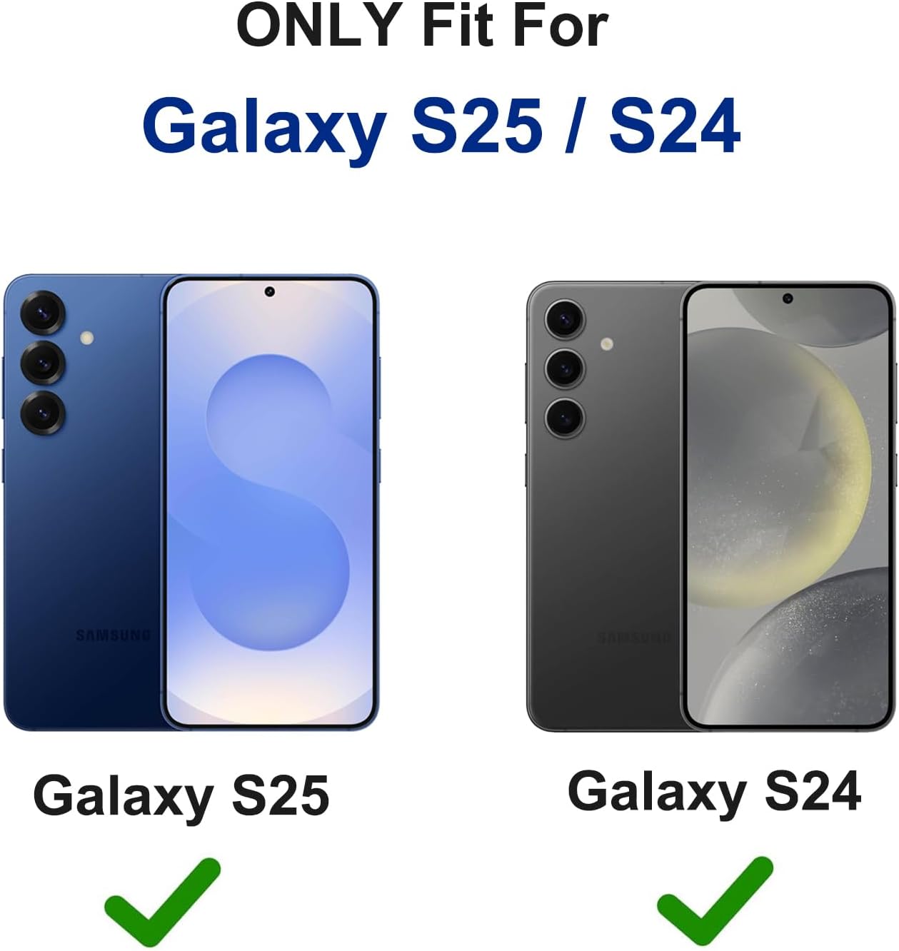 RubCase for Samsung Galaxy S25/S24 Case with 2X Screen Protector, Dual Layer Bumper Cover with Belt Clip Holster & Kickstand Phone Case for Galaxy S25/S24 5G (Black/Orange) - Image 7