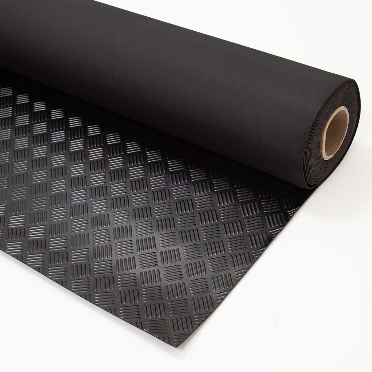 Pavimento de Goma con Acabado Checker - Rollo 5 m x 1.40 m x 3 mm - Revestimiento para Suelos Impermeable y Antideslizante