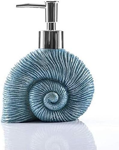 Miniatura 2 de zmgmsmh Juego de 5 piezas de accesorios de baño con forma de estrella de mar náutica, bomba dispensadora de jabón, soporte para cepillo de dientes,