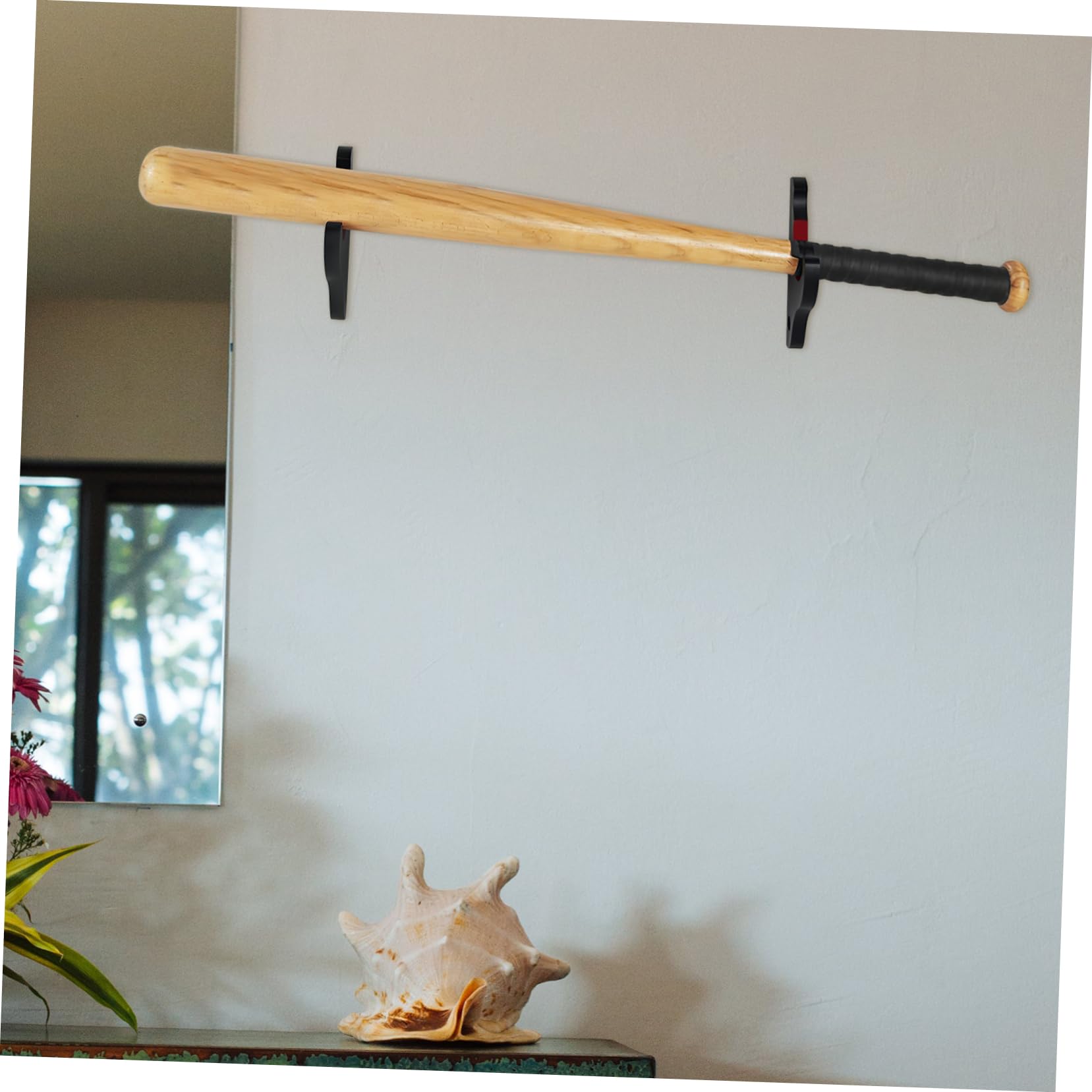 VANZACK Wooden Baseball Bat Holder Rack Display Stand Multi-functional Bat Support for Home Indoor Display