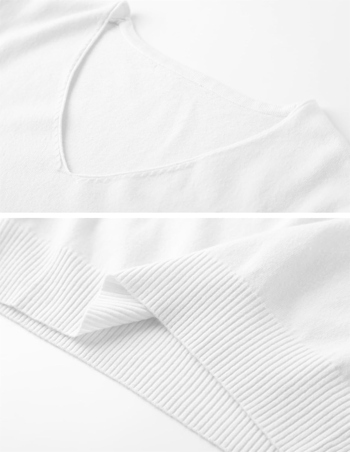 DAIMIDY Women's Short Sleeve V Neck Sweaters Casual Summer Sweater Lightweight Knit Pullover Tops - Image 5
