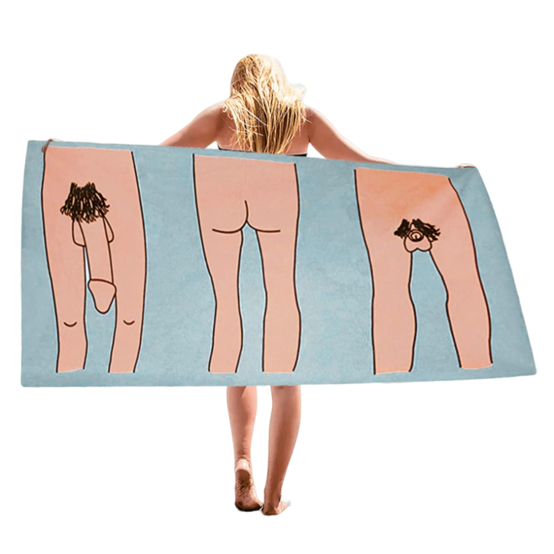 Hperu Funny Beach Towel, Quick Dry Microfiber Bath Towel, Swimming Pool Gym Shower for Travel, 29x59 Inch