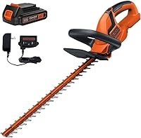 BLACK+DECKER LHT2220 20V MAX Cordless Hedge Trimmer 22 Inch Blades Battery Charger Included Low Vibration