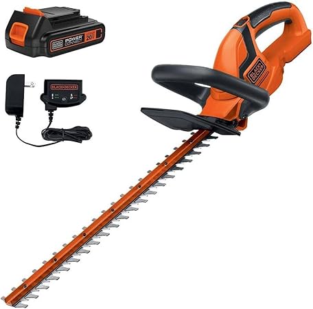BLACK+DECKER 20V MAX Cordless Hedge Trimmer, Battery and Charger Included,