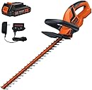 BLACK+DECKER 20V MAX Cordless Hedge Trimmer, Battery and Charger Included, 22 Inch Steel Blade Lightweight Bush Trimmer, Soft Grip, Less Vibration (LHT2220)