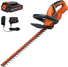 BLACK+DECKER 20V MAX Cordless Hedge Trimmer, Battery and Charger Included, 22 Inch Steel Blade Lightweight Bush Trimmer, Soft Grip, Less Vibration (LHT2220)