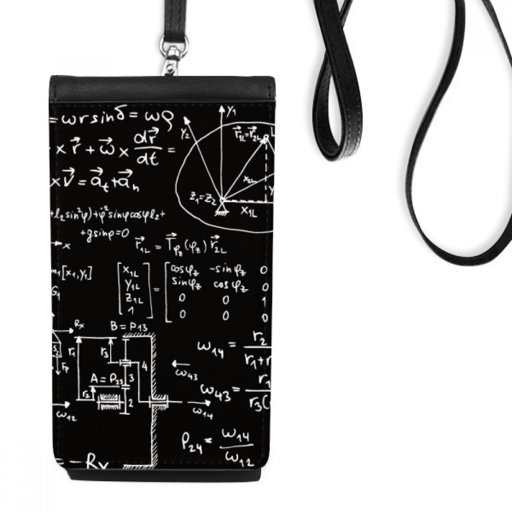 Calcul figure formules sciences sur pochette de téléphone portable noire
