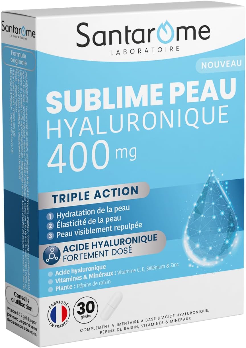 Santarome Sublime Peau : Avis et test sur l’Acide Hyaluronique 400 mg – Gélules anti-âge pour une peau éclatante. Santarome Sublime Peau : Avis et test sur l’Acide Hyaluronique 400 mg – Gélules anti-âge pour une peau éclatante.