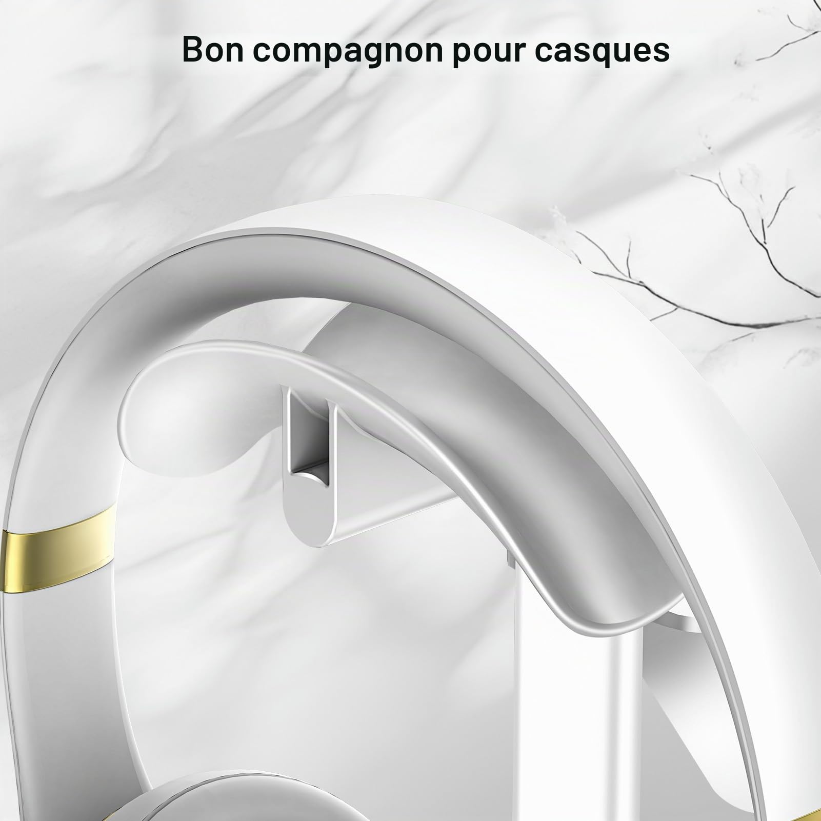 Support Manette, Support Casque, Gamer Porte Manette pour Xbox PS5 PS4 Switch, Headset Stand avec Organisateur de Rangement, Accessoire Bureau Gaming (Blanc)