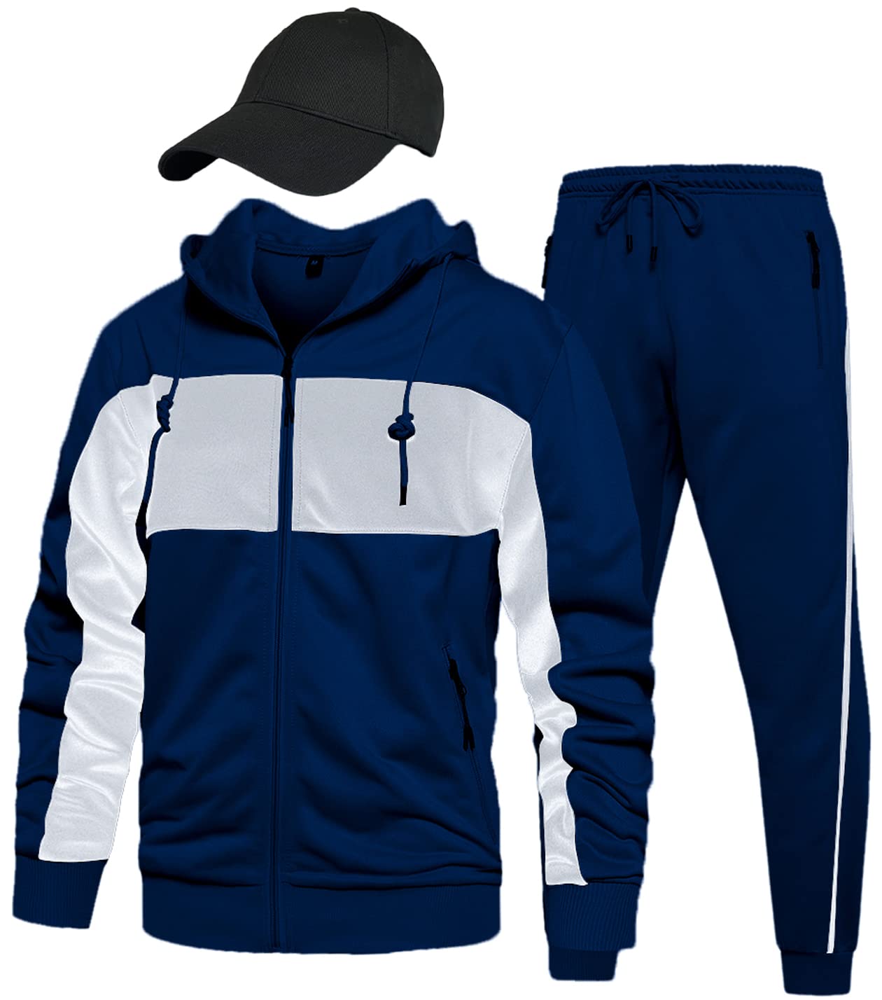 RPOVIG Sweatsuit Jogging Suits Sets:Men's Tracksuit Zip Up Hoodie Casual sweat pants Warm jacket Running Outfits Athletic