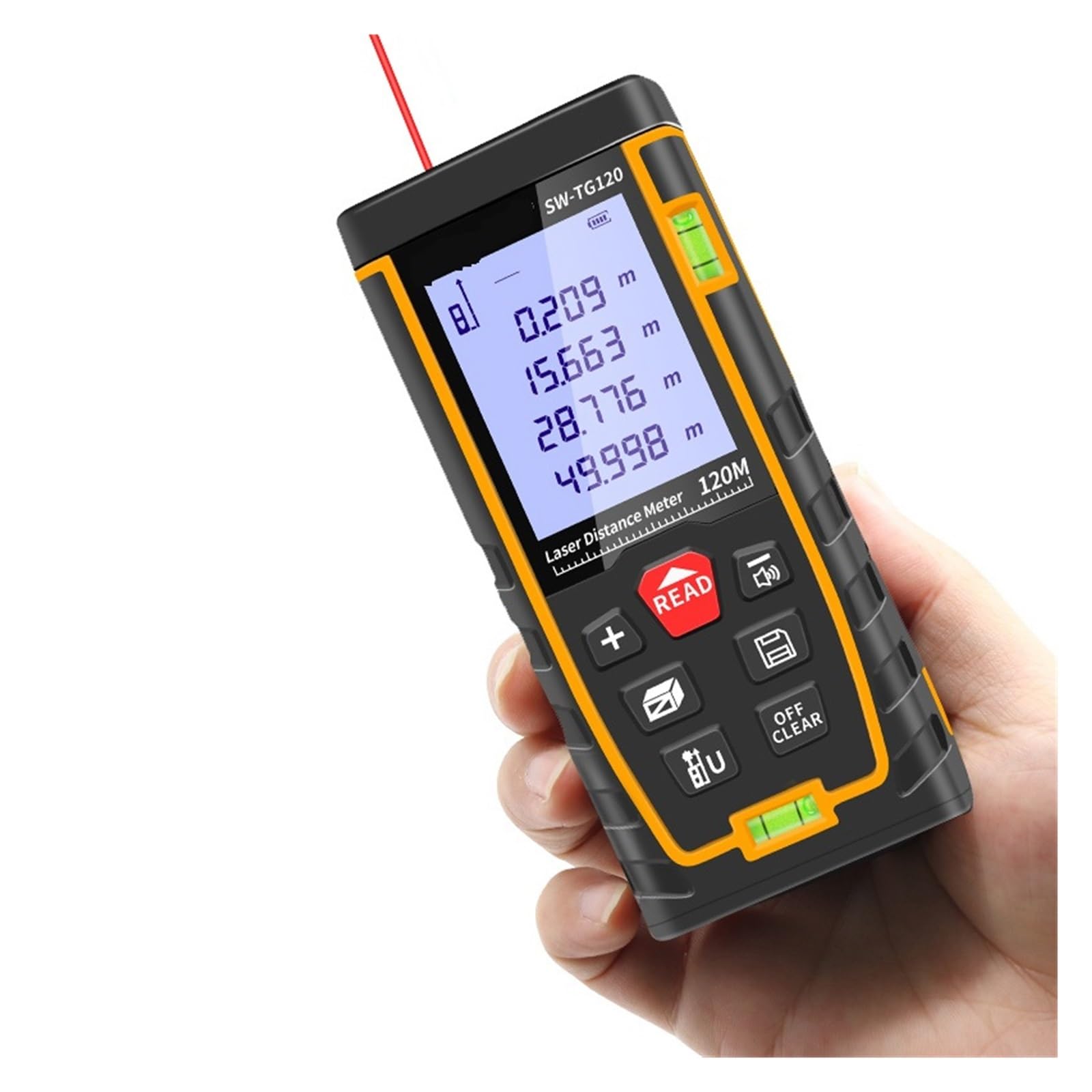 Telémetro láser 120m 100m 70m 50m Medidor de Distancia láser Ruleta electrónica Digital Rang Finder Trena Tape Lazer Measure Alta precisión(SW-TG50)