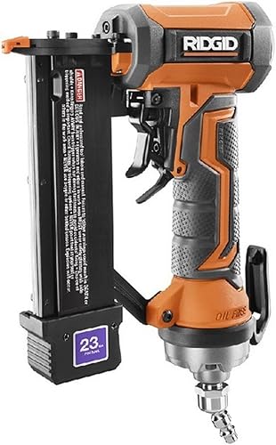 RIDGID Clavadora neumática de calibre 23 de 1-38 pulgadas sin cabeza con bloqueo de fuego seco (RENOVADO)