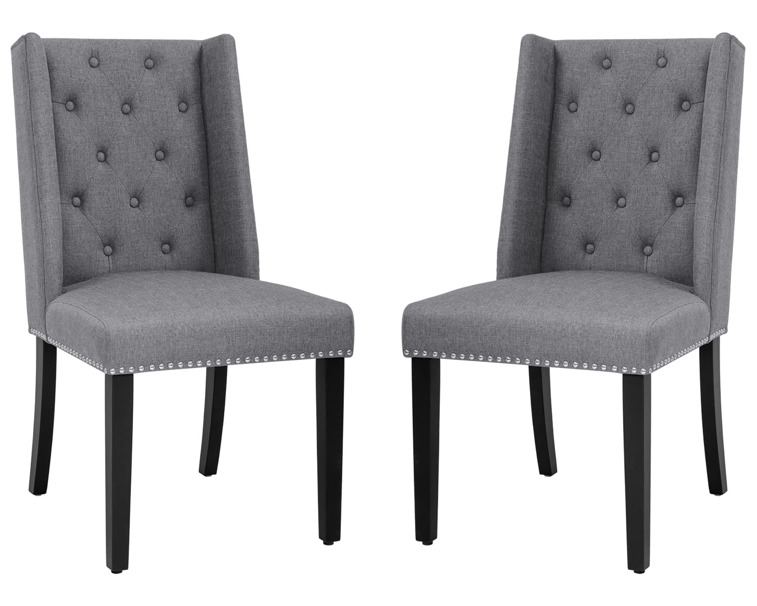 FDW Dining Chairs Set of 2 Modern Kitchen Chairs with Back, Dining Room Chairs with Wood Lags for Kitchen Dining Room Living Room