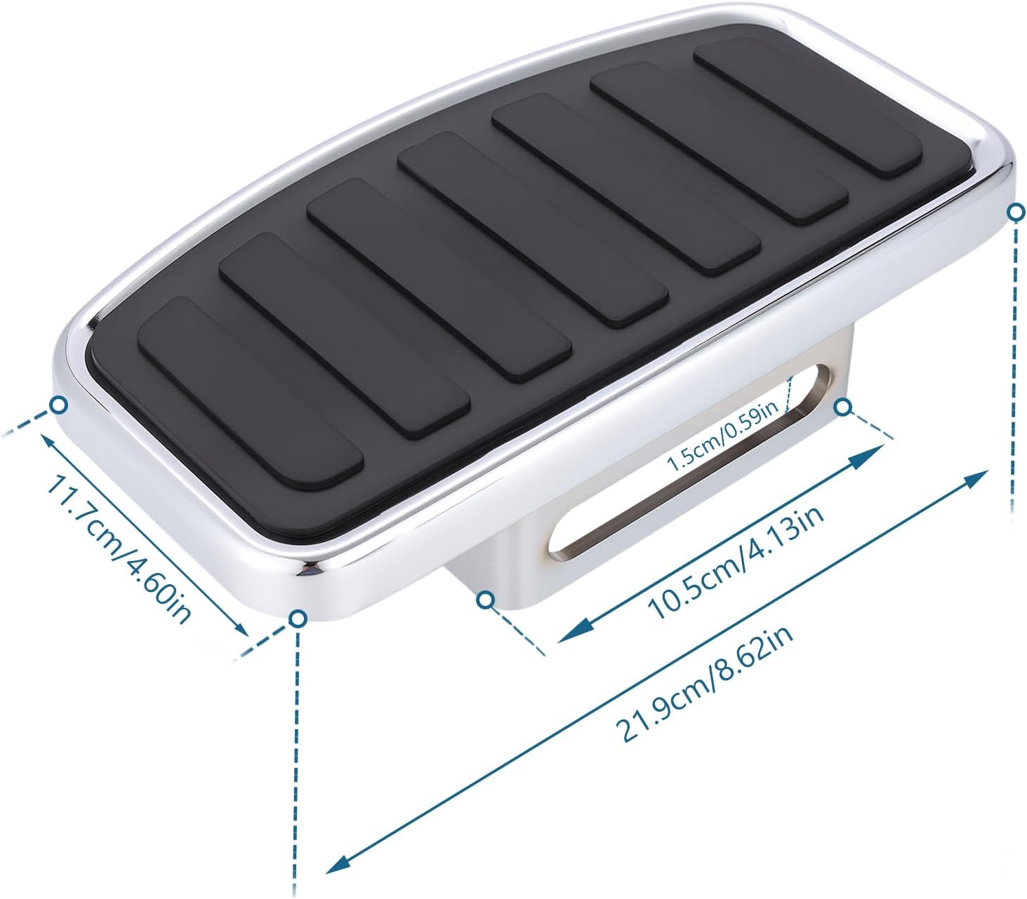Motorcycle Front Footpegs for Can Am Ryker, Anti-Slip Rider Wide Floorboards Footrest, Driver Footboard for Can-Am Ryker 600 900 Sport & Rally, Motorbike Highway Footboard Accessories (Chrome)